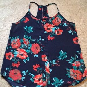 Bright floral racerback tank